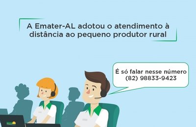 Emater disponibiliza atendimento à distância ao produtor rural