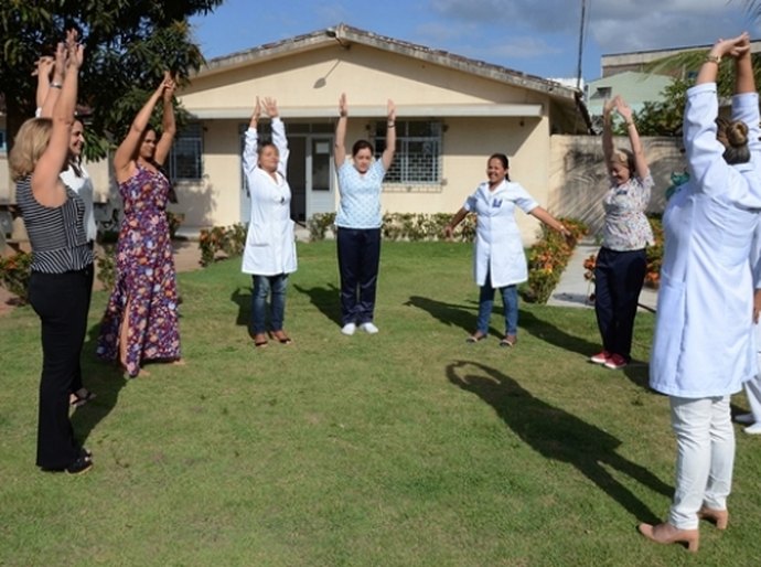 Hospital Ib Gatto Falcão promove ginástica laboral para servidores