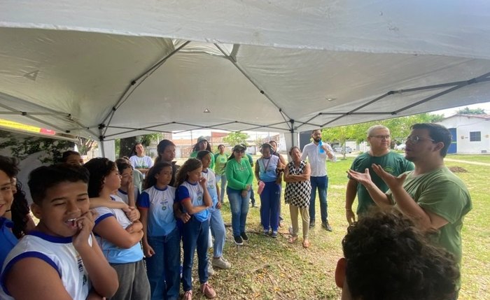 Durante a programação, os alunos participaram de palestras e dinâmicas sobre preservação ambiental