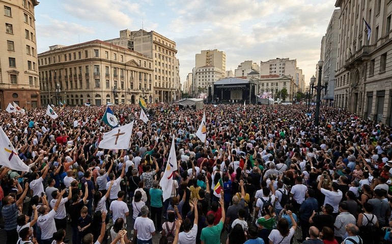 Marcha para Jesus reúne público evangélico no centro de São Paulo