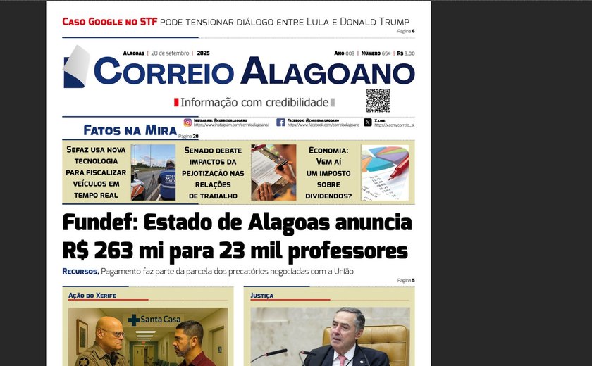 Fundef: Estado de Alagoas anuncia R$ 263 mi para 23 mil professores