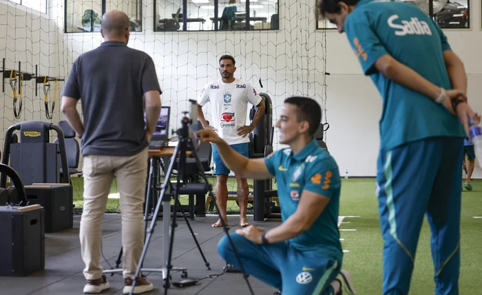 Jogadores da Seleção Brasileira durante treino no Maracanã antes do amistoso contra o Panamá