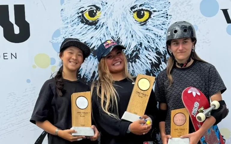 Sky Brown e Mizuho Hasegawa brilham na estreia do skate park feminino no STU Rio