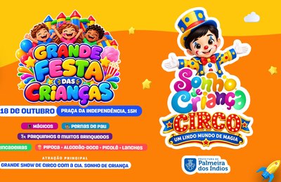 Prefeitura de Palmeira prepara grande festa para celebrar o Dia das Crianças em 18 de outubro