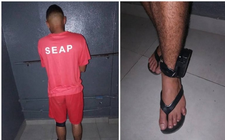 Folião é preso em MG usando falsa tornozeleira eletrônica como fantasia