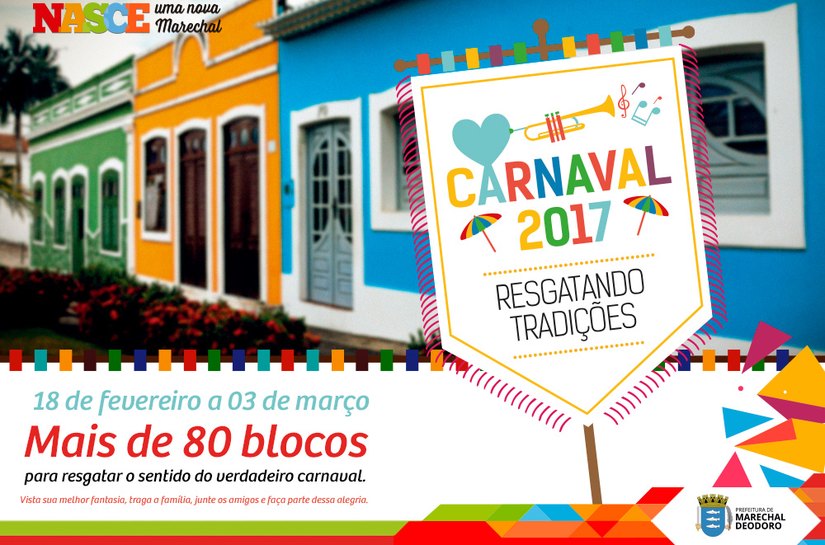 Prefeitura de Marechal Deodoro anuncia programação do Carnaval 2017