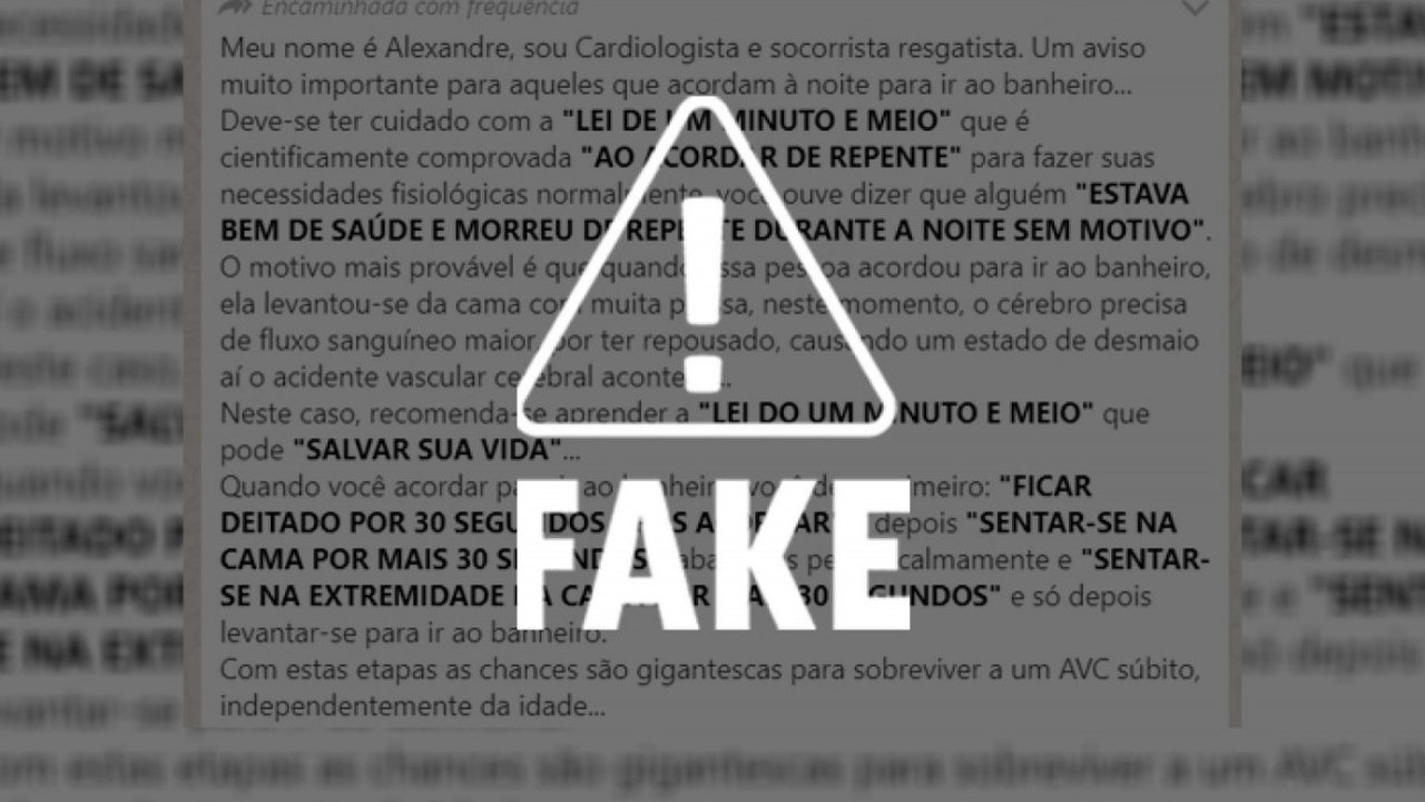 É falso que levantar da cama rápido cause derrame cerebral