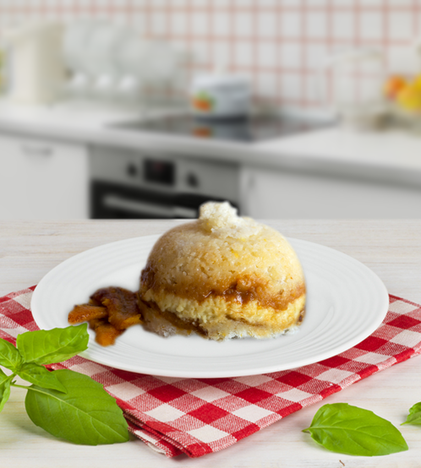 Cuscuz Recheado com Doce de leite, Banana e Queijo Coalho