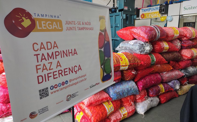 Tampinha Legal atinge marca história de 1000 toneladas de tampas plásticas