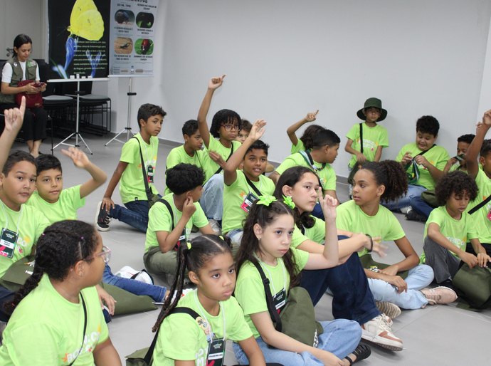 Em último encontro, botânicos mirins participam de exposição sobre fósseis e insetos