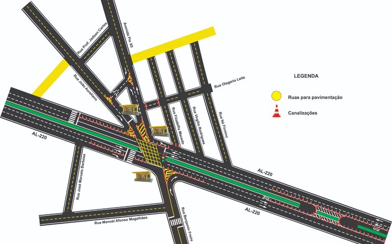 SMTT Arapiraca realiza simulação de tráfego no cruzamento da AL 220 com Avenidas Pio XII e Benjamin Freire nesta quarta (13)