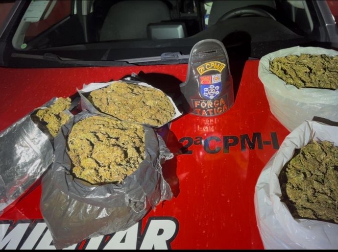 PM apreende mais de três quilos de maconha durante ação em Paripueira
