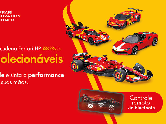 Shell apresenta coleção de carros da Ferrari em miniaturas que são controlados por aplicativo