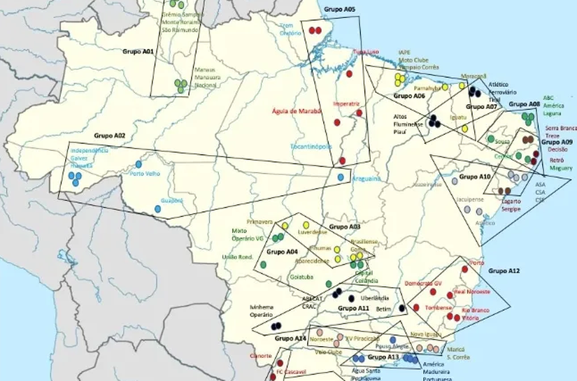 CBF divulga grupos da Série D com CSA, ASA e CSE