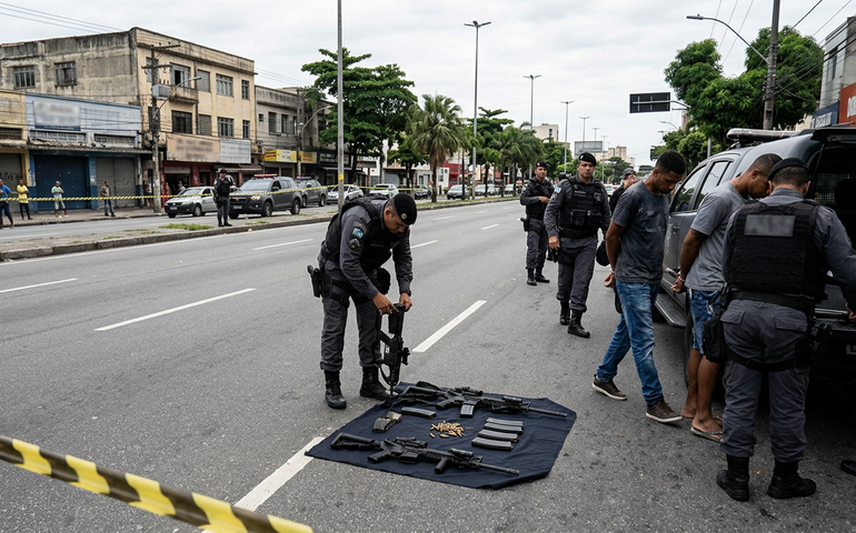 Tiroteio em Del Castilho termina com cinco presos e dois fuzis apreendidos