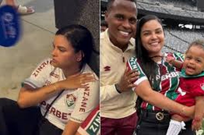 Mulher de Jhon Arias posta 'perrengue' durante jogo do Fluminense na Copa do Mundo de Clubes: 'Sempre firme'
