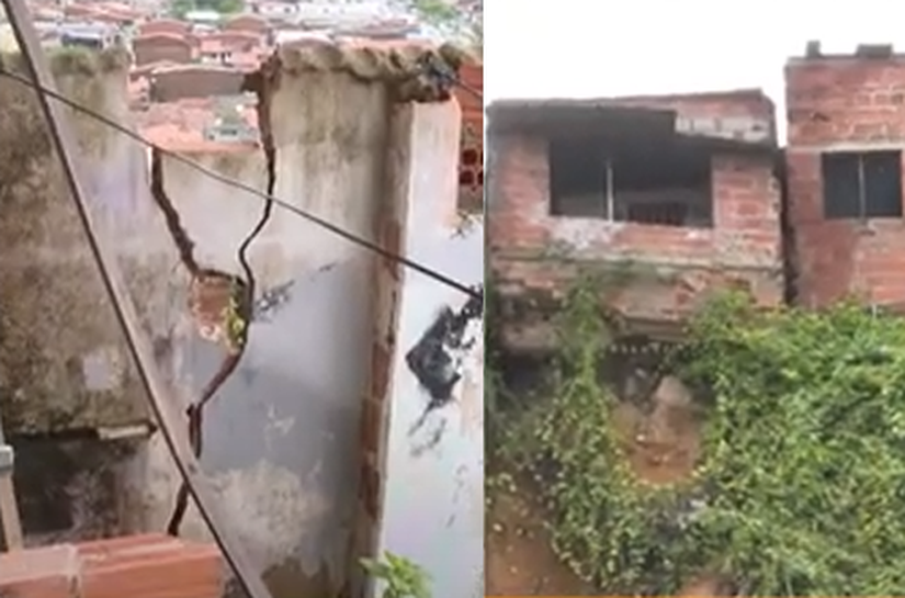 Risco de desabamento: mais de 20 casas são interditadas pela Defesa Civil