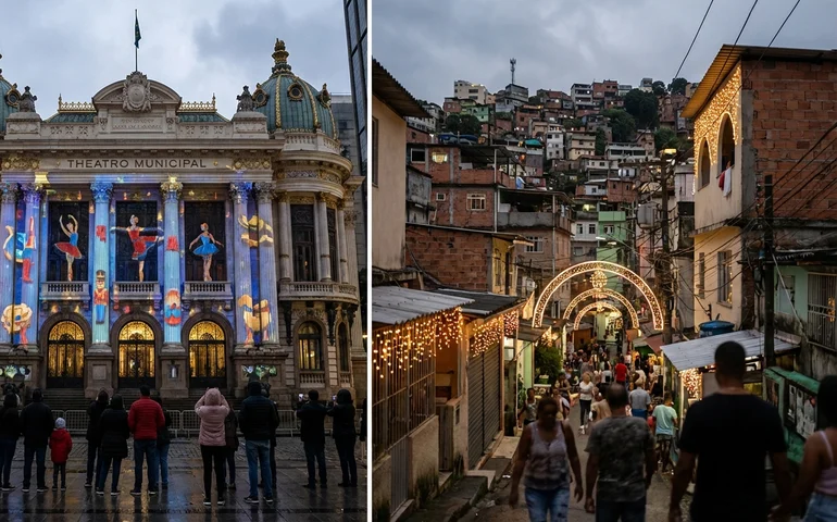 Rio apresenta novas atrações natalinas no Theatro Municipal e na Rocinha