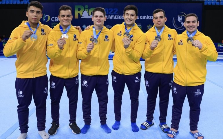 Equipe brasileira masculina fica em segundo lugar no Pan-Americano de Ginástica