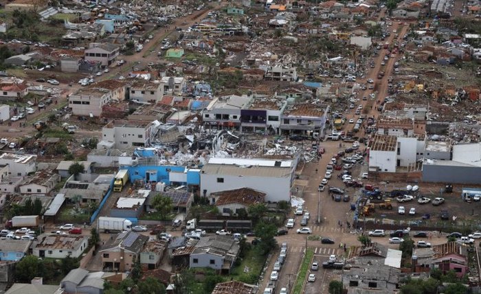 Rio Bonito do Iguaçu, no Paraná, atingido por tornado em novembro de 2025
