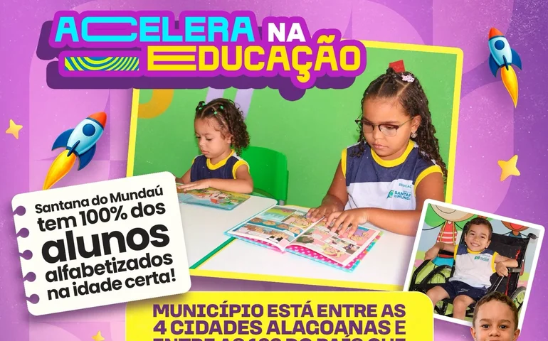 Santana do Mundaú tem 100% dos alunos alfabetizados na idade certa
