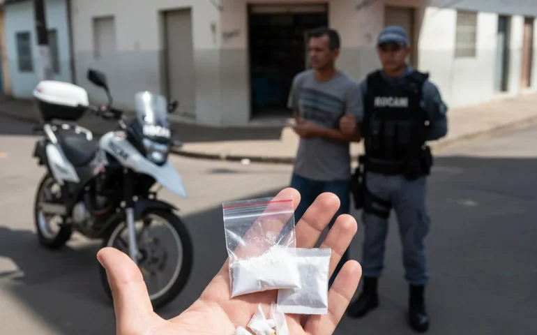 Suspeito é detido com cocaína e crack em ponto de tráfico no bairro Canafístula, em Arapiraca