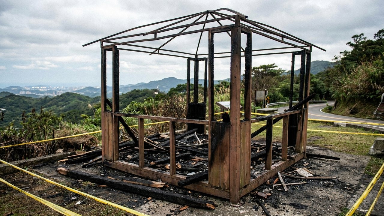 Incêndio destrói barraca no Mirante do Pedrão, no Rio