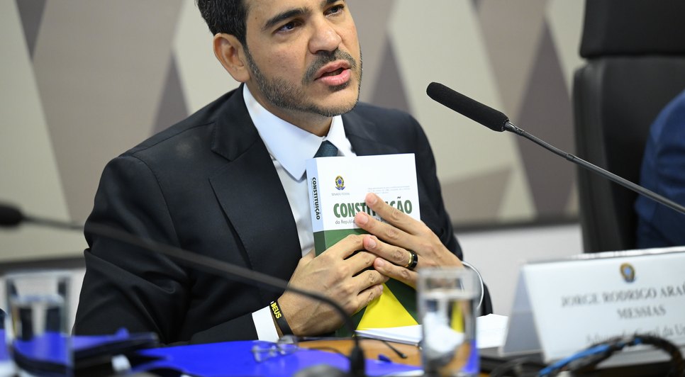 Jorge Messias foi indicado para o supremo tribunal federal, mas acabou rejeitado. Foto: Reprodução/Internet.