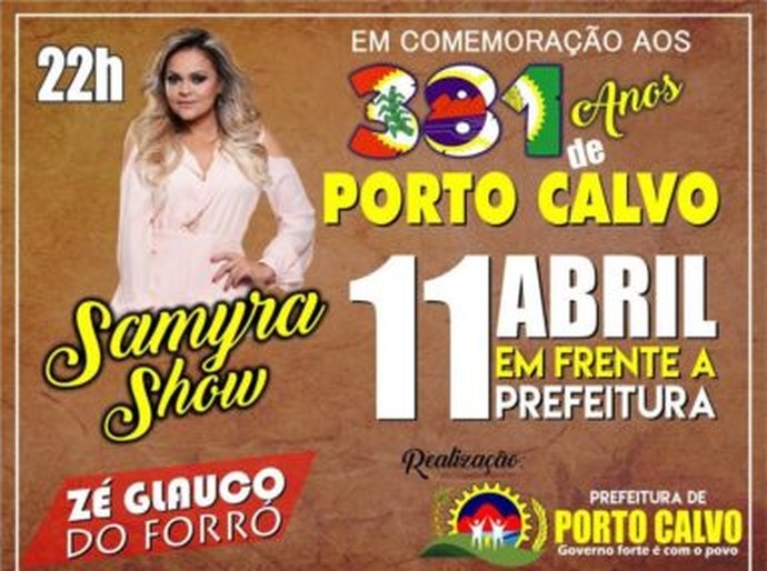 Porto Calvo divulga a programação do aniversário de 381 anos da cidade