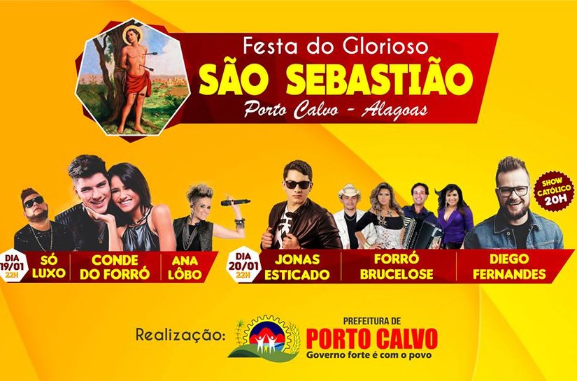 Shows artísticos começam nesta quinta na festa de São Sebastião de Porto Calvo