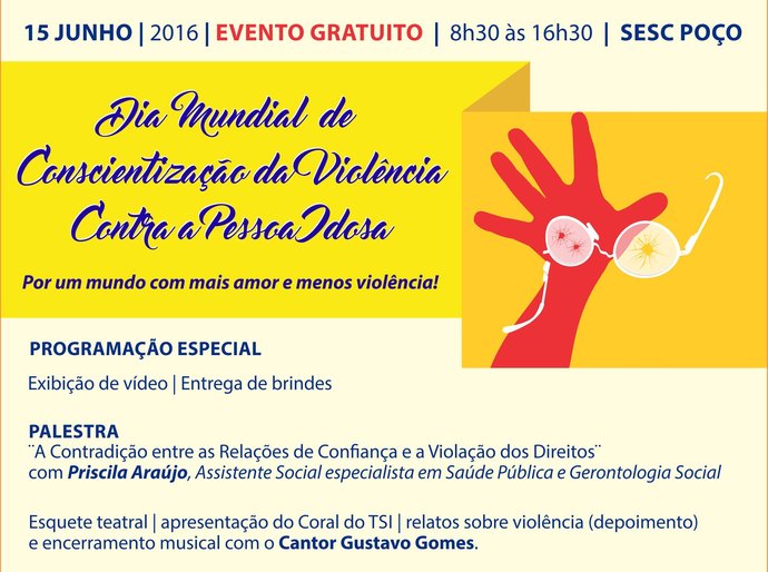 Sesc realiza ação no dia mundial de conscientização contra a pessoa idosa