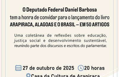 Deputado Daniel Barbosa lança livro com reflexões sobre desenvolvimento e justiça social