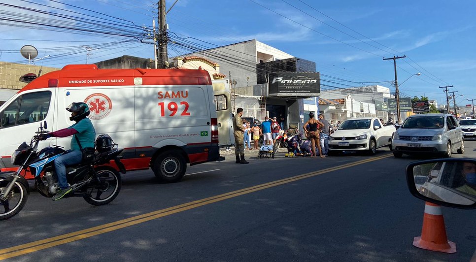 Motociclista fica ferido após colisão na Região Central de Aracaju / Foto: Foto: Carolina de Morais/TV Atalaia