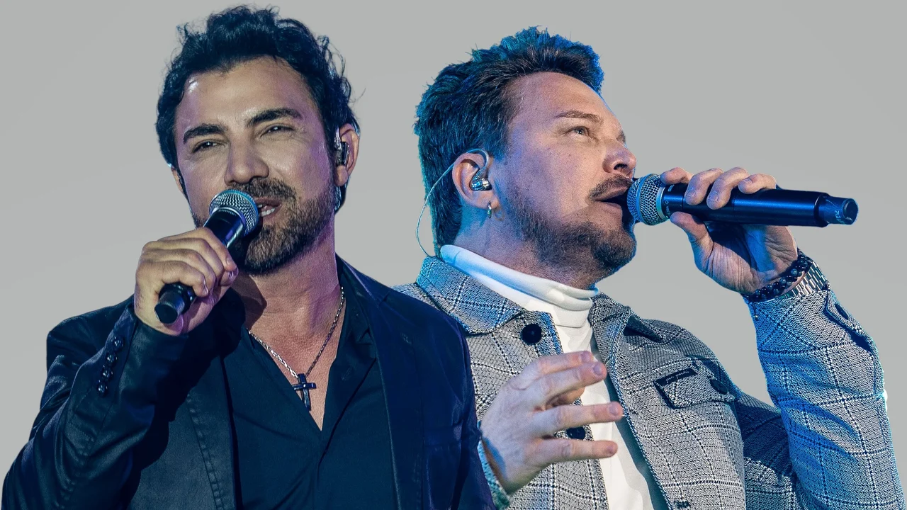 Tonny e Kleber sobem ao palco do Aparecida Sertaneja