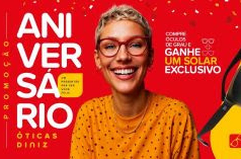 Aniversário Diniz: rede presenteia clientes com óculos exclusivos em comemoração ao aniversário de 33 anos