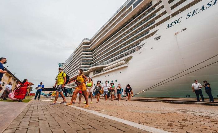 Navio MSC Seaside atracou no Porto de Maceió na manhã de segunda Navio MSC Seaside atracou no Porto de Maceió na manhã de segunda
