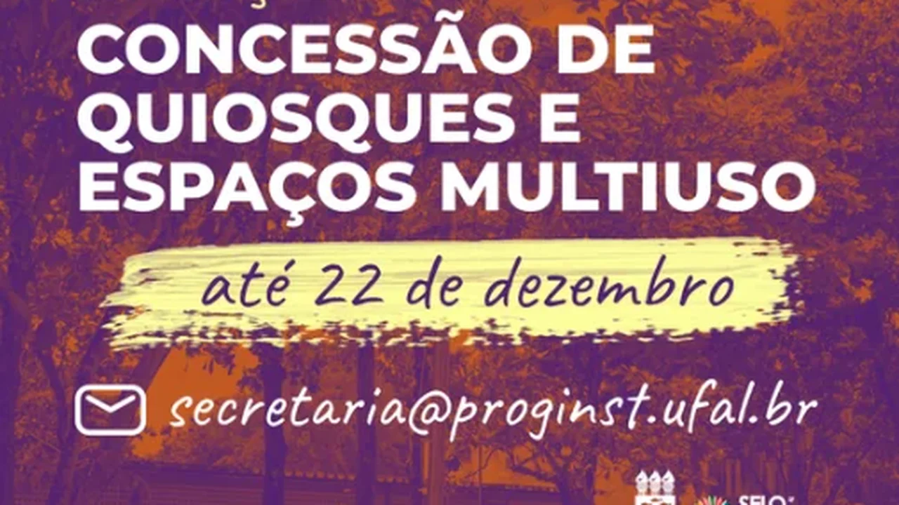 Ufal abre chamada pública para ocupação de quiosques e espaços