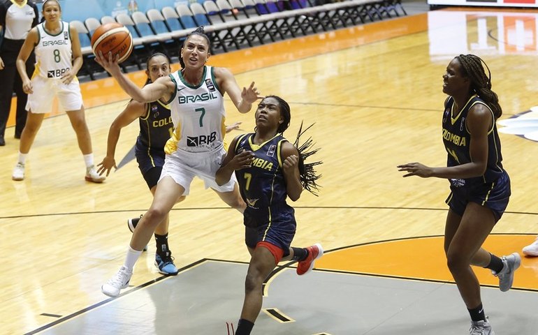 Seleção feminina de basquete supera a Colômbia em estreia na Copa América