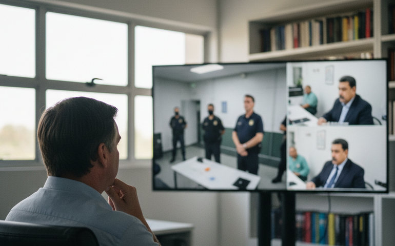 Eduardo Bolsonaro compara tratamento do pai na PF ao de Maduro nos EUA