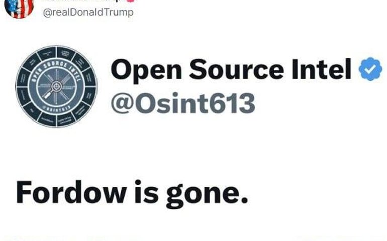 Trump posta nas rede sociais que a instalação nuclear iraniana de Fordow foi totalmente destruída.