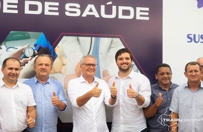 Ao lado de Renan Calheiros, prefeito Lucas Santos inaugura UBS em Traipu
