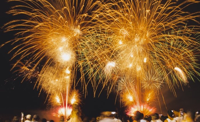 Queima de fogos na orla de Maceió