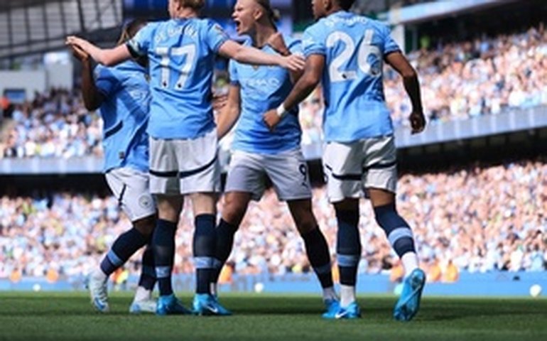 Manchester City leva susto, mas Haaaland marca 3 e time goleia o novato Ipswich no Inglês