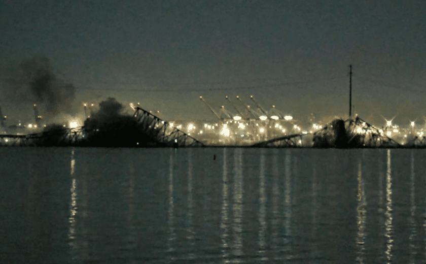 Vídeo: Ponte desaba após colisão de navio em Baltimore