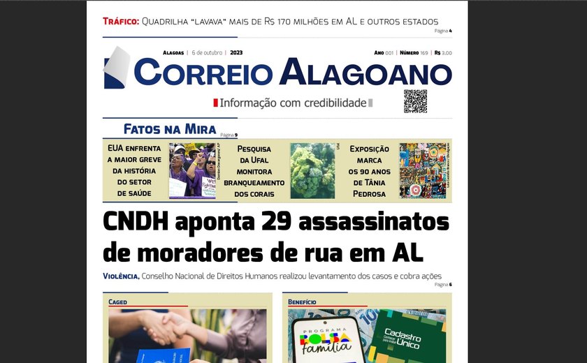 CNDH aponta 29 assassinatos de moradores de rua em AL