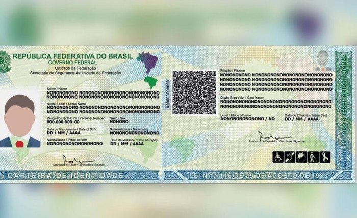 Modelo do novo RG emitido em Alagoas