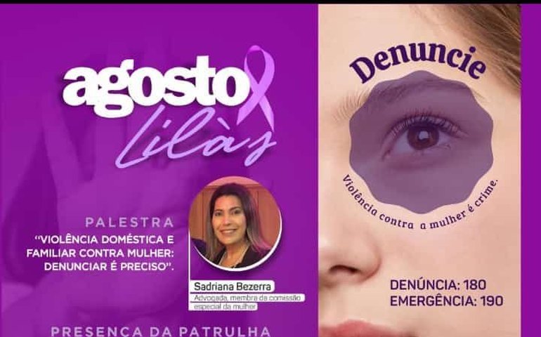 Prefeitura de Novo Lino abre oficialmente nesta quarta a campanha Agosto Lilás