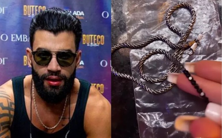 Fã que arrancou colar de Gusttavo Lima devolve acessório ao cantor