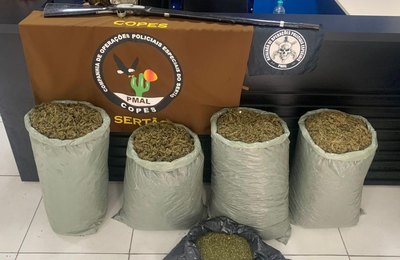 Polícia Militar retira 62 quilos de drogas e 37 armas de fogo das ruas