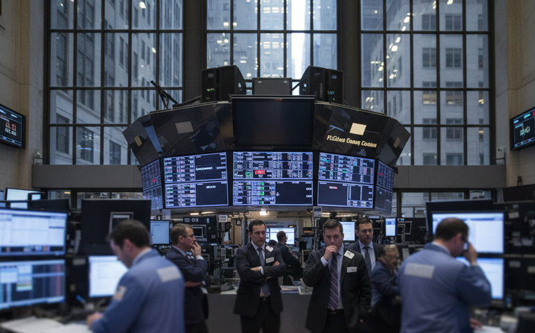 Bolsas de Nova York encerram em baixa com tensão geopolítica e balanços de bancos